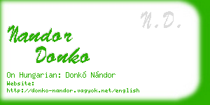 nandor donko business card
